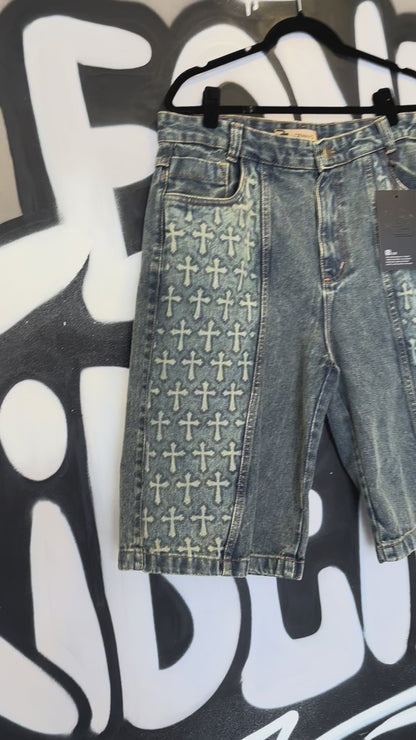 Bermuda Denim & Co. Baggy Jeans Cross